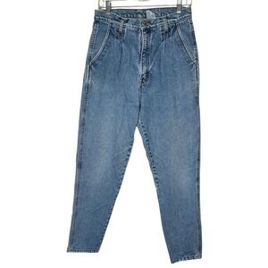 Vintage dark wash high waisted straight leg relaxed fit jeans 90s 1990s y2k